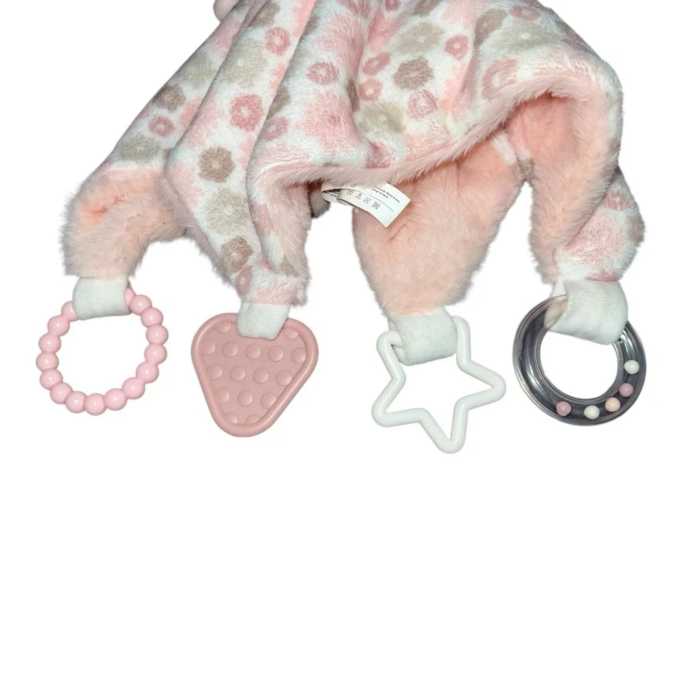 Dream Gro Pink Bear‎ Lovey Plush Rattle Security Blanket Teether Sensory Toy